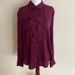 J. Crew silk blouse, maroon color